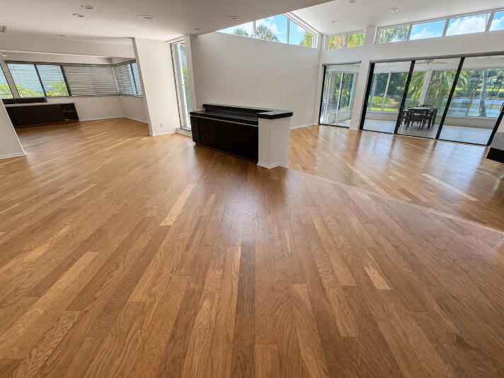 Hardwood flooring refinished in Boynton Beach, FL
